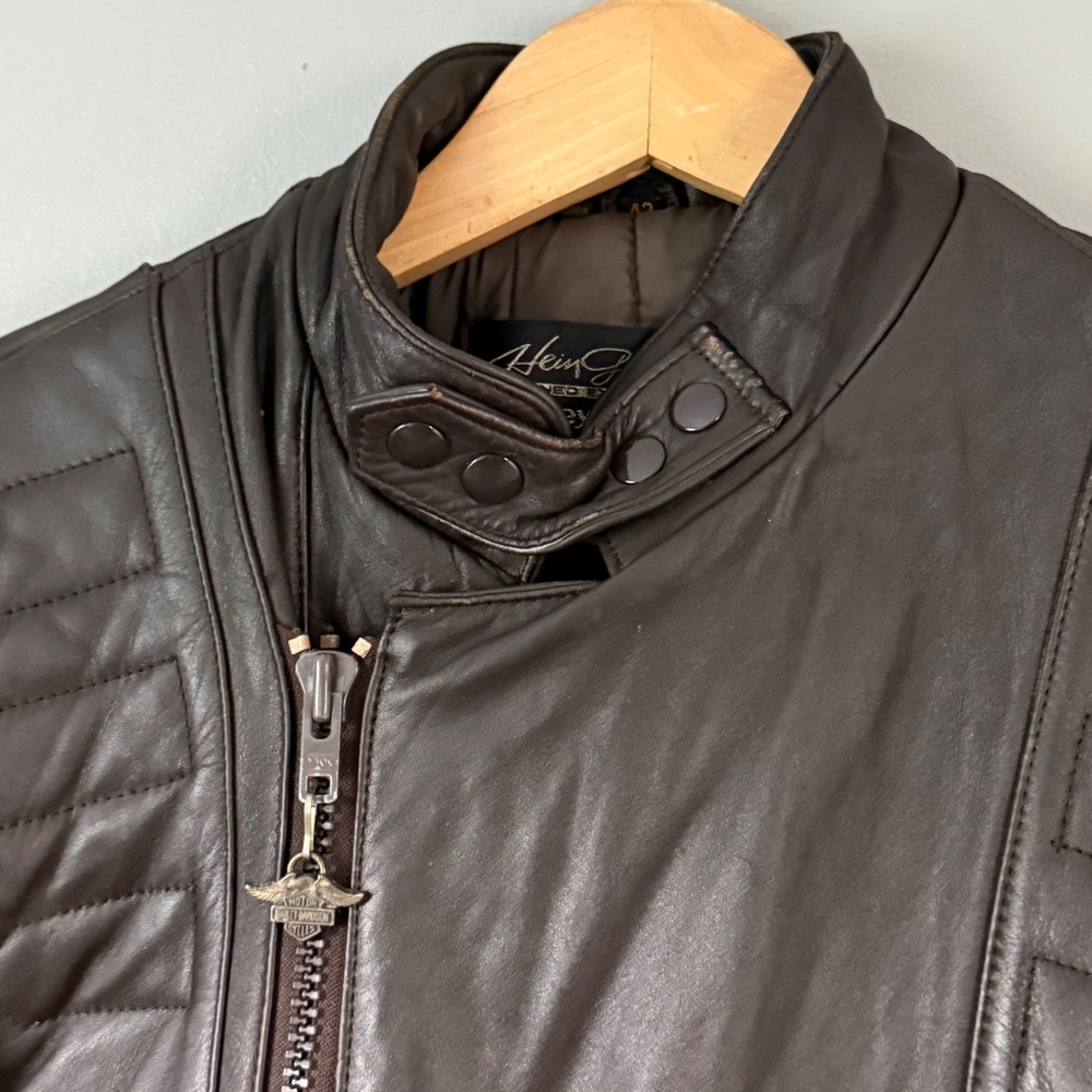 Vintage Hein Gericke Harley-Davidson Leather Biker Jacket 42 - Picture 11 of 12